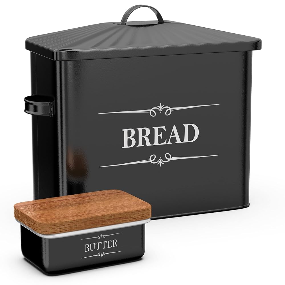 Buy Bread Box & Butter Dish, Breadbox Storage Container